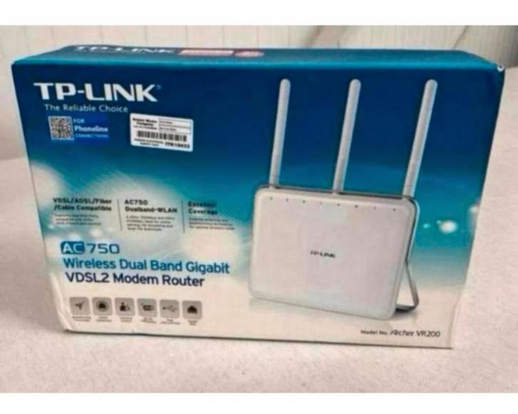 TP-LINK Archer VR200 AC750 modem router VDSL vdsl2 usb port, Router met modem, Ophalen of Verzenden, Zo goed als nieuw, H