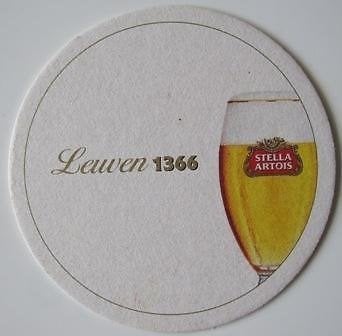 Bierviltje van Stella Artois - van het bier Leuven 1366, Ophalen of Verzenden, Zo goed als nieuw, Viltje(s), Stella Artois
