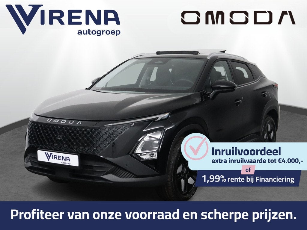 Omoda 5 SHS Hybride 1.6 T-GDi Premium - Schuifkanteldak - St, Auto's, Overige Auto's, Zwart, Leder, Nieuw, Hybride Elektrisch/Benzine