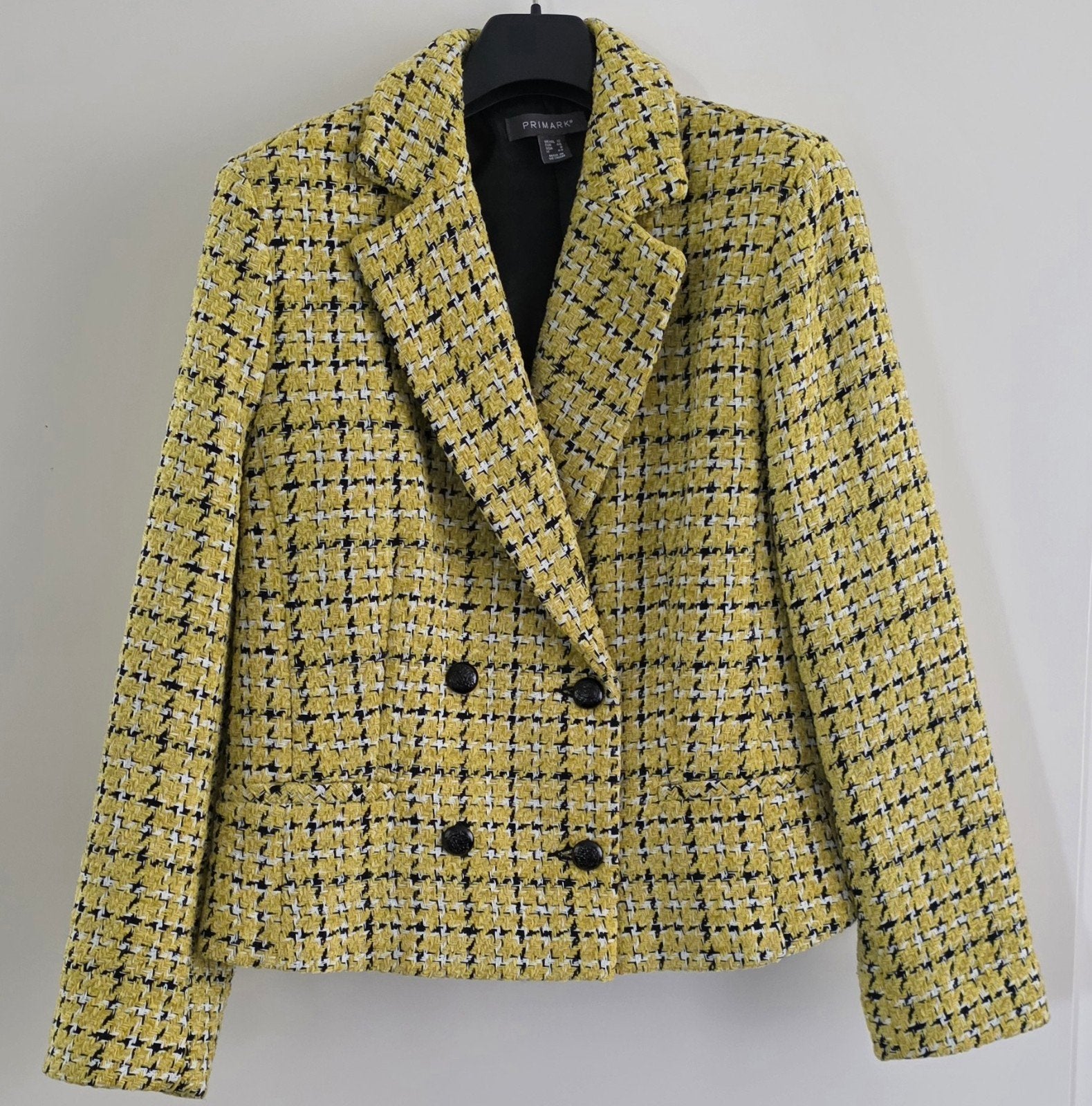 Te koop blazer geel/zwart ruitje NIEUW, Kleding | Dames, Primark, Geel, Maat 42/44 (L), Nieuw