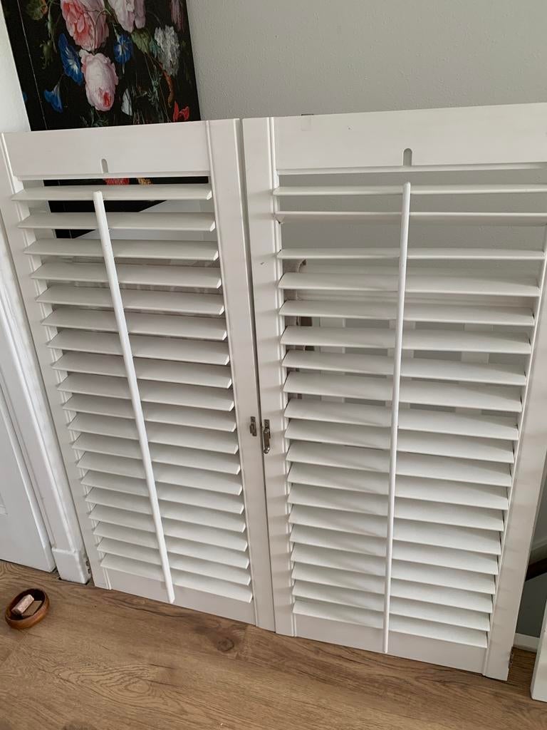 2 shutters wit, Ophalen, Wit, 50 tot 100 cm, 100 tot 150 cm