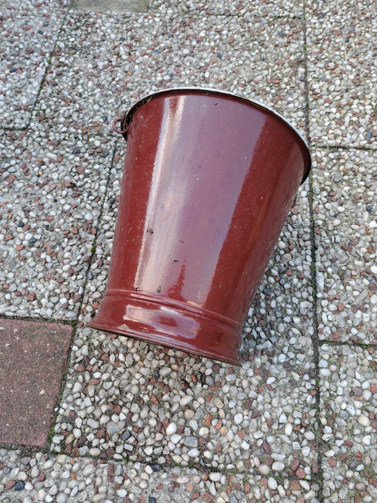 Oude emaile emmer, Ophalen of Verzenden, Gebruikt, Kunststof