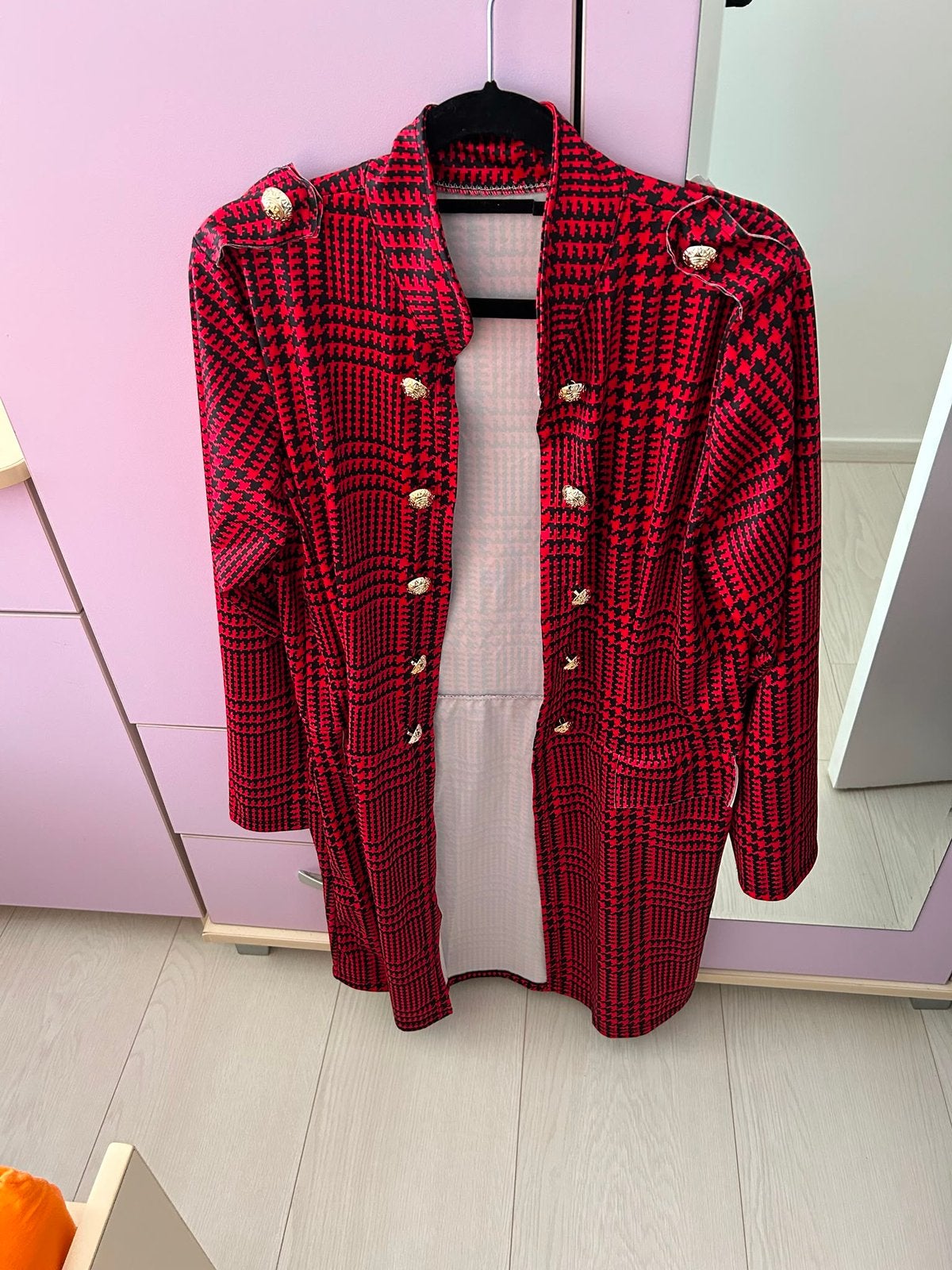 Lange zomerjas blazer jasje rood M, Ophalen, Zo goed als nieuw, Maat 38/40 (M), Rood