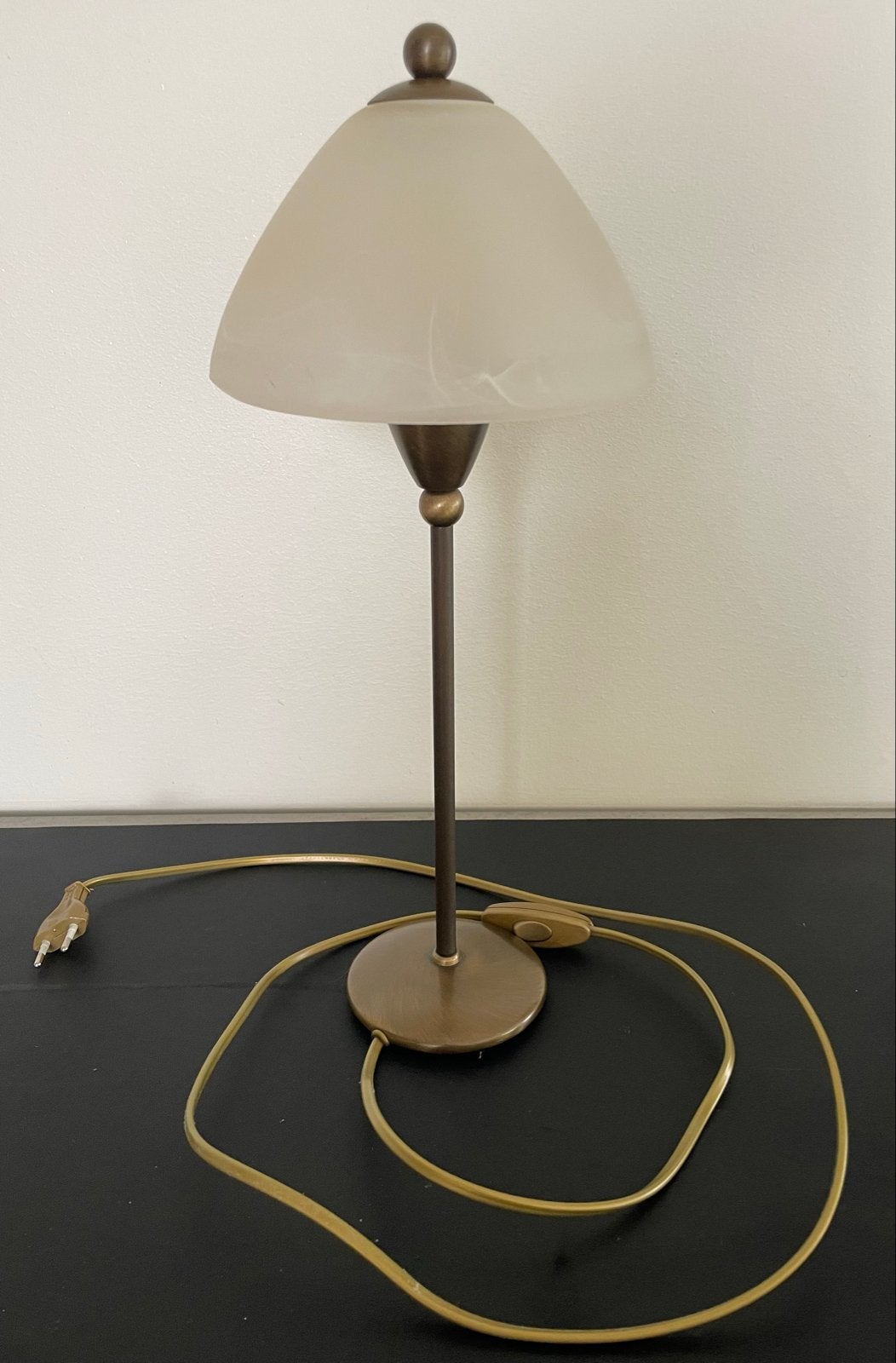 Masterlight Tafellamp met Melkglas Kap - E14 Fitting, Met schakelaar, Overige merken, Goud, E14 (klein)