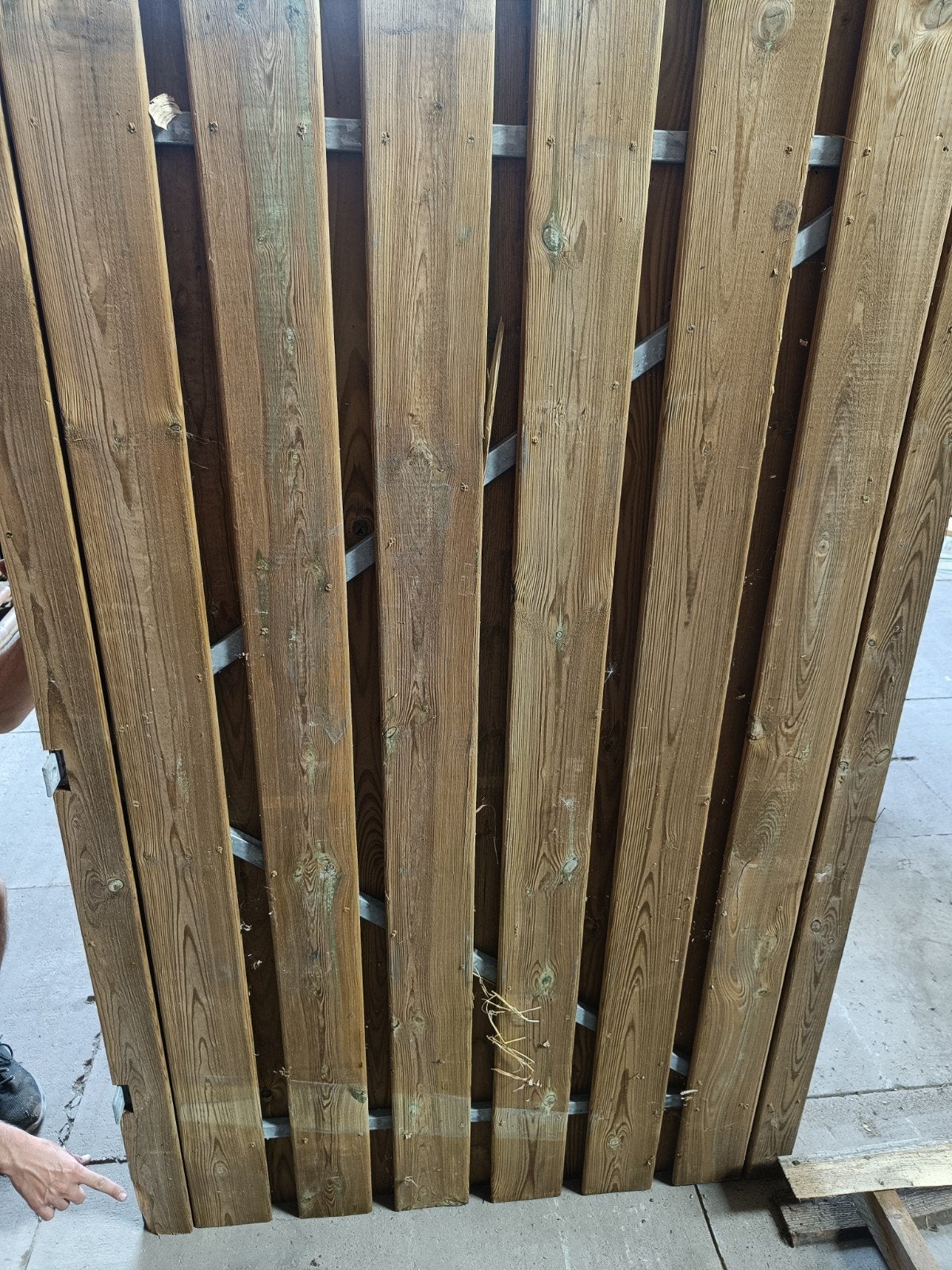 tuindeur met metalen frame 120 breed, Tuin en Terras, Ophalen, Hout, Minder dan 3 meter, 1 tot 2 meter