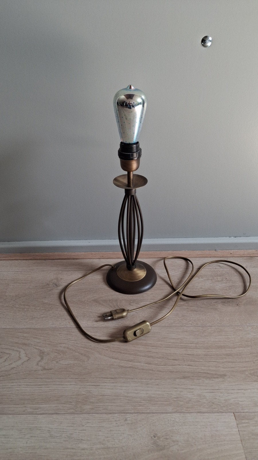 Sfeervolle Vuurwerklamp met Bronzen Tafellamp Voet, Overige merken, Gebruikt, Meerkleurig, Modern