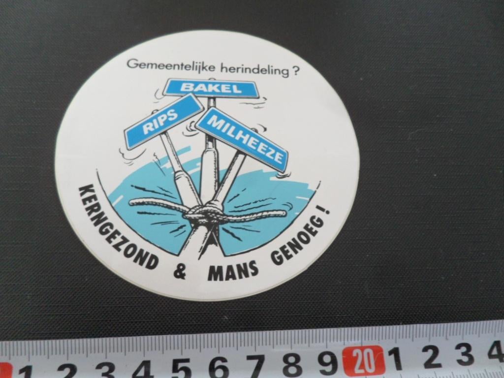 sticker bakel rips milheeze gemeentelijke herindeling?, Ophalen, Zo goed als nieuw