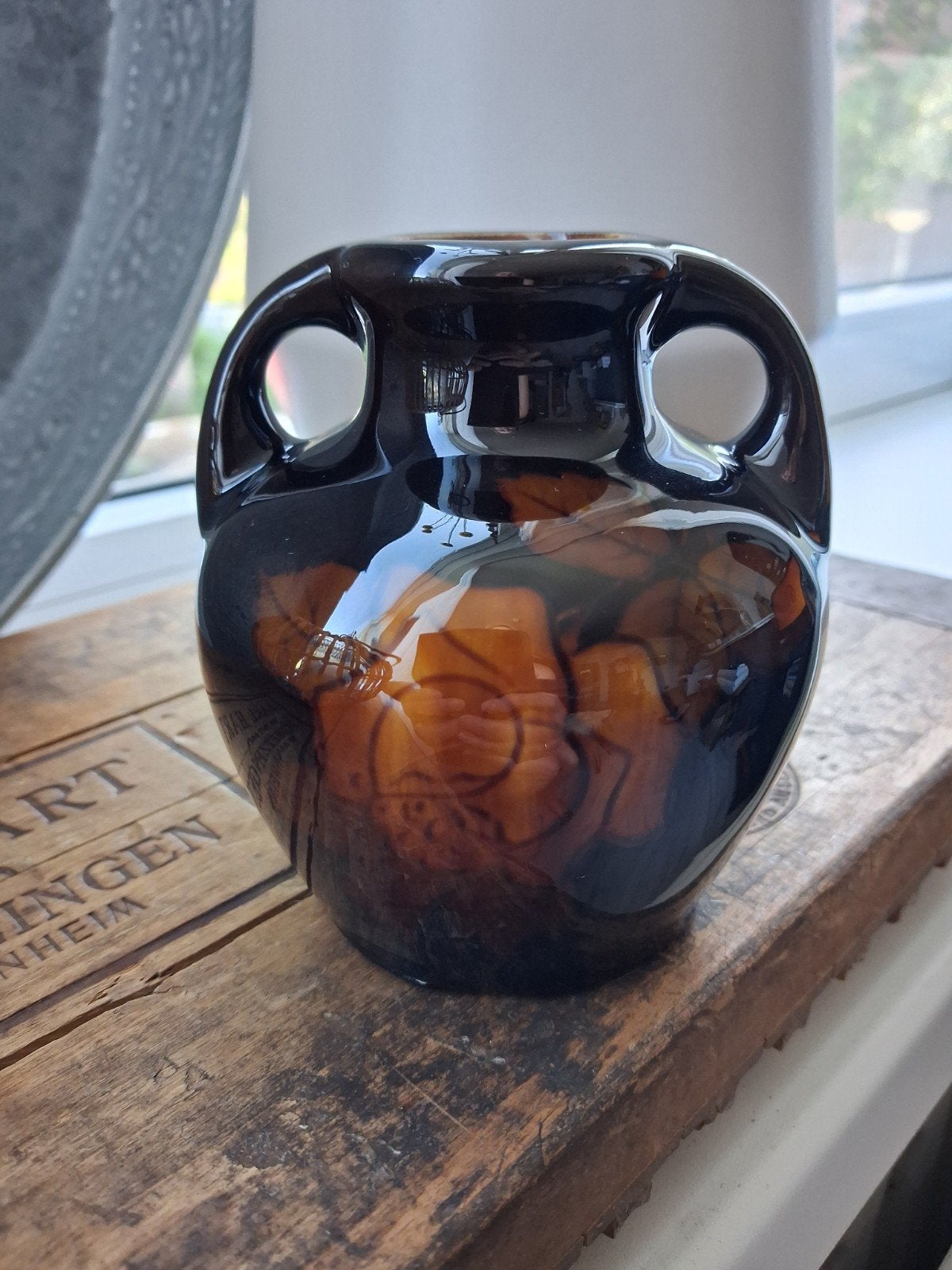 Art nouveau oor vaasje,  Amsterdams # Drents plateel, Ophalen of Verzenden