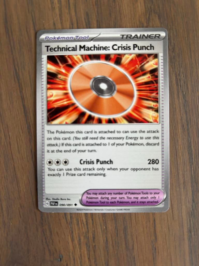 Pokémon Tool Trainer Kaart: Technical Machine Crisis Punch, Ophalen of Verzenden, Zo goed als nieuw, Losse kaart