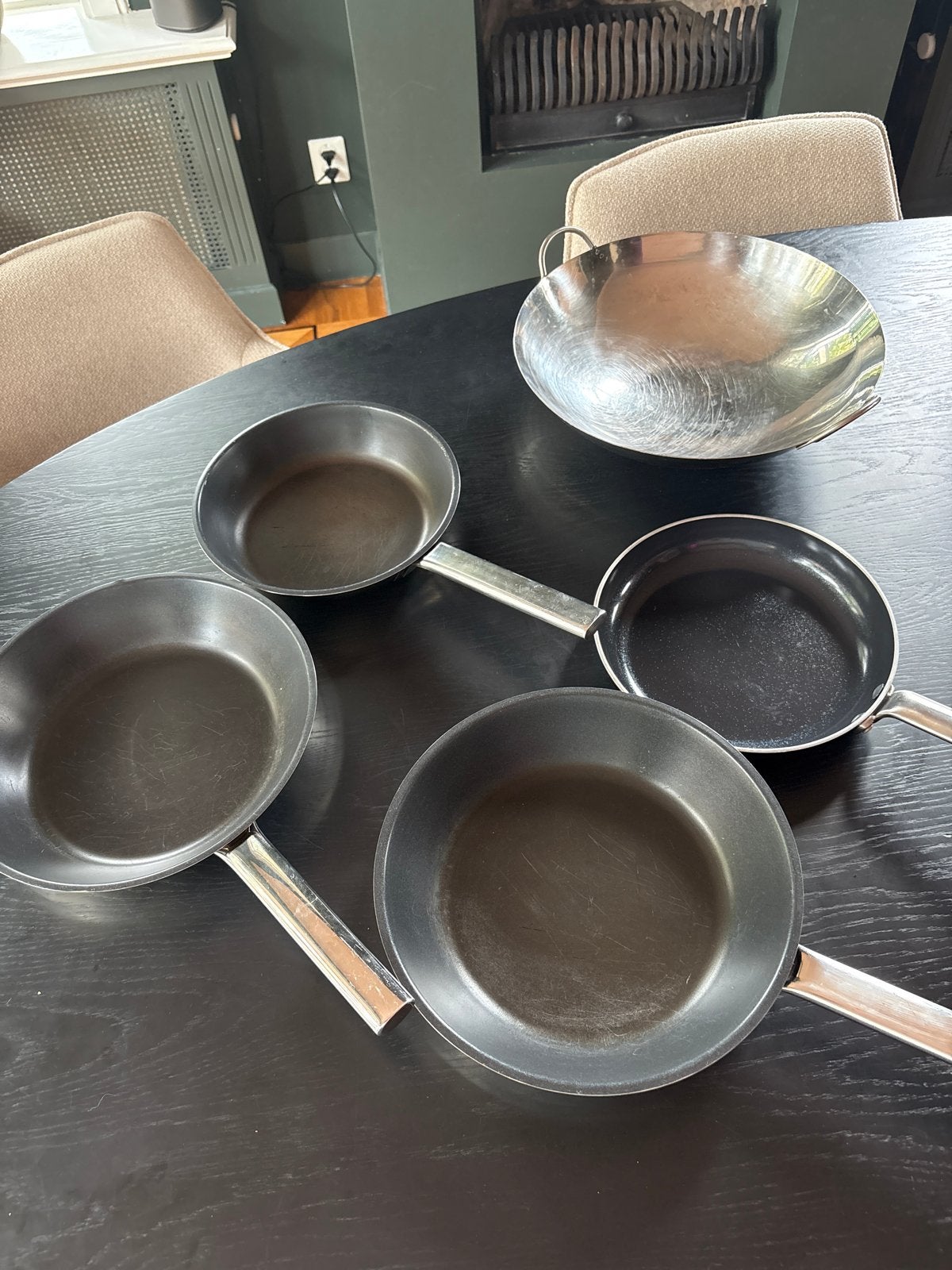 Gecombineerde pannenset (oa Vivo en Greenpan), Gebruikt, Pannenset, Ophalen of Verzenden, Rvs