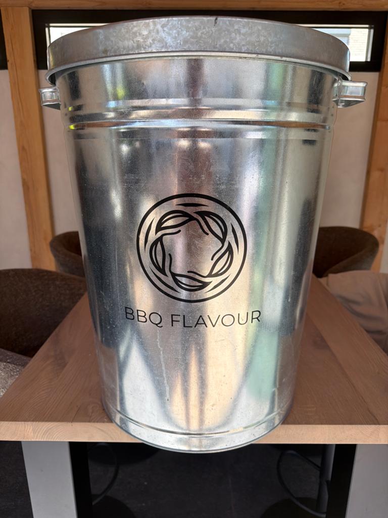 Gegalvaniseerde ton met deksel - BBQ Flavour, Tuin en Terras, Ophalen, Gebruikt