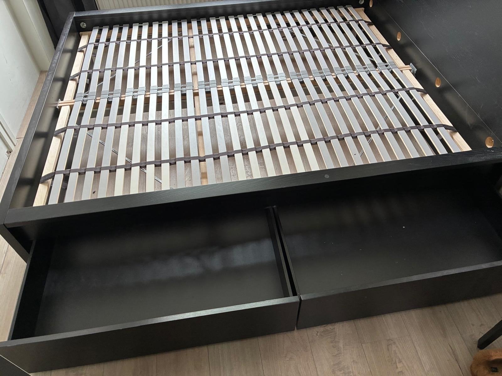 MALM IKEA bed 160x200, Ophalen, Gebruikt, Zwart, Tweepersoons