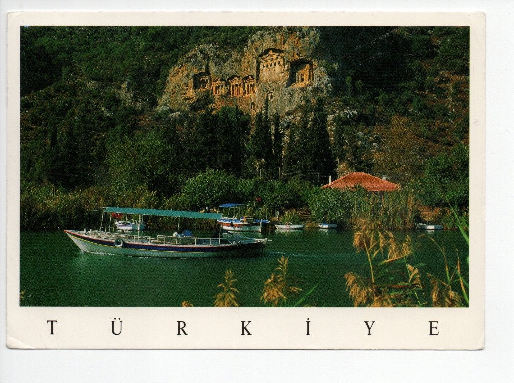 Ansichtkaart Turkije - Rotsgraven van Dalyan, Verzamelen, Ophalen of Verzenden, 1980 tot heden, Gelopen, Overig Europa