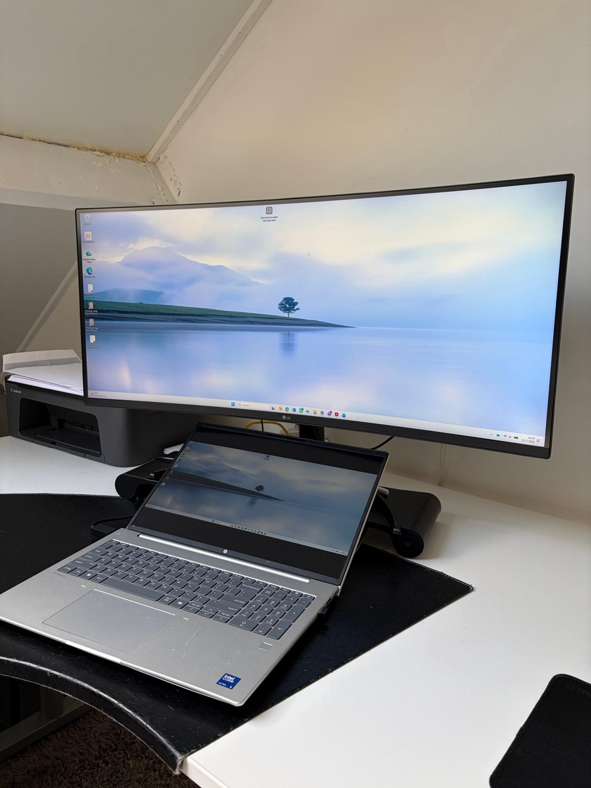 LG curved 34 inch Ultrawide monitor, HDMI, Full HD, Zo goed als nieuw, 61 t/m 100 Hz