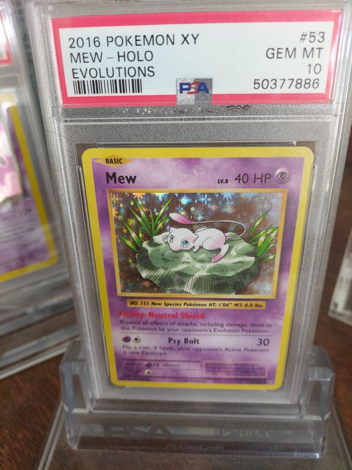 Mew Holo Evolutions PSA 10 Gem Mint Pokémon Kaart, Ophalen of Verzenden, Nieuw, Losse kaart, Foil