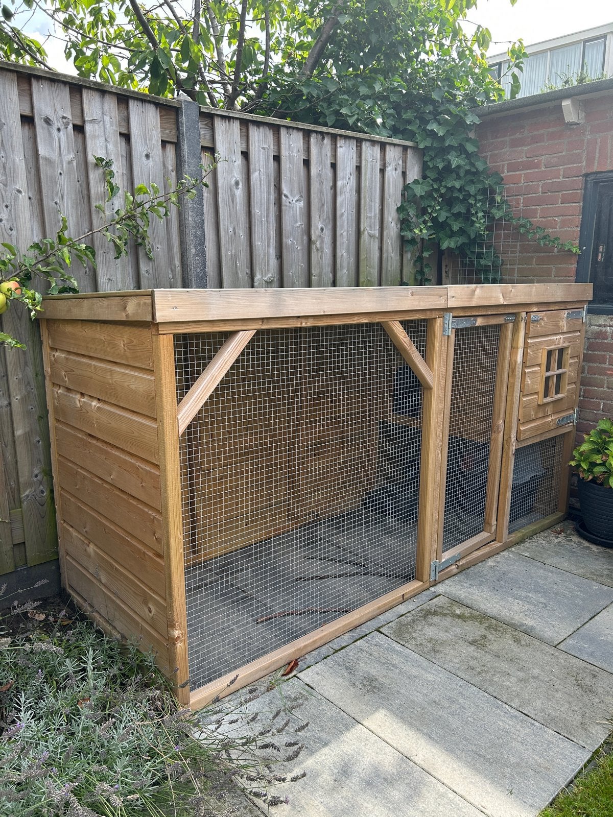 Groot houten konijnenhok of kippenhok 240x90cm, Dieren en Toebehoren, Ophalen, 110 cm of meer, Nieuw, 90 cm of meer