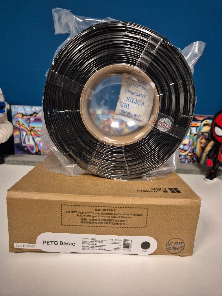 Bambu Lab PETG Basic Zwart Filament 1.75mm (Nieuw), Ophalen of Verzenden, Nieuw, Filamentrollen