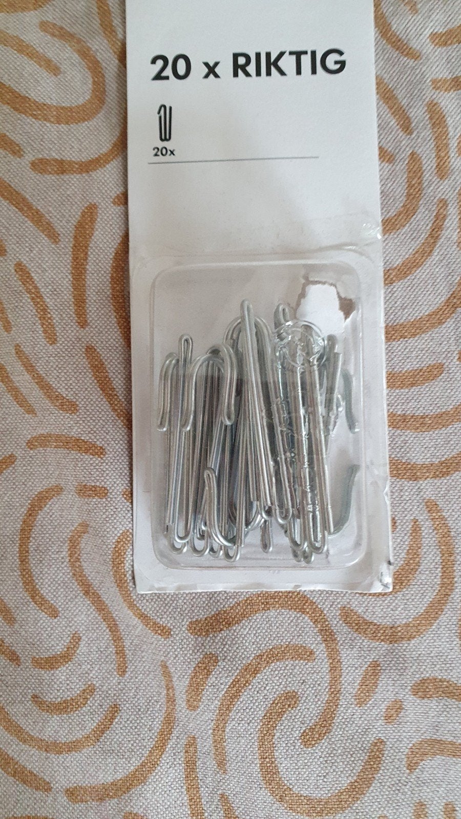 IKEA RIKTIG Gordijnhaken - 20 stuks, Met haken, Metaal, Nieuw, Ophalen of Verzenden