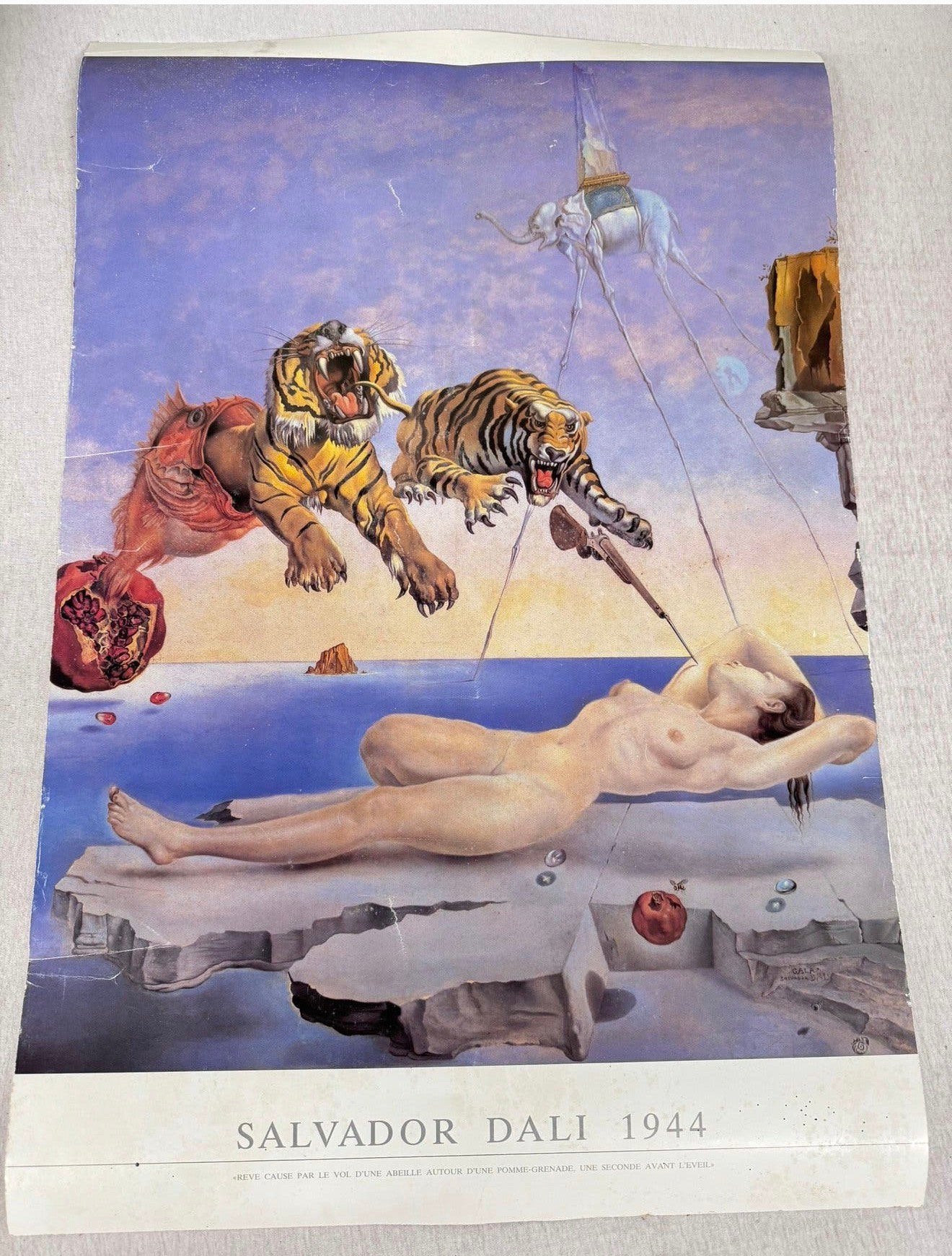 Salvador Dali Tigers - Originele XL Poster 77x51cm art kunst, Ophalen of Verzenden