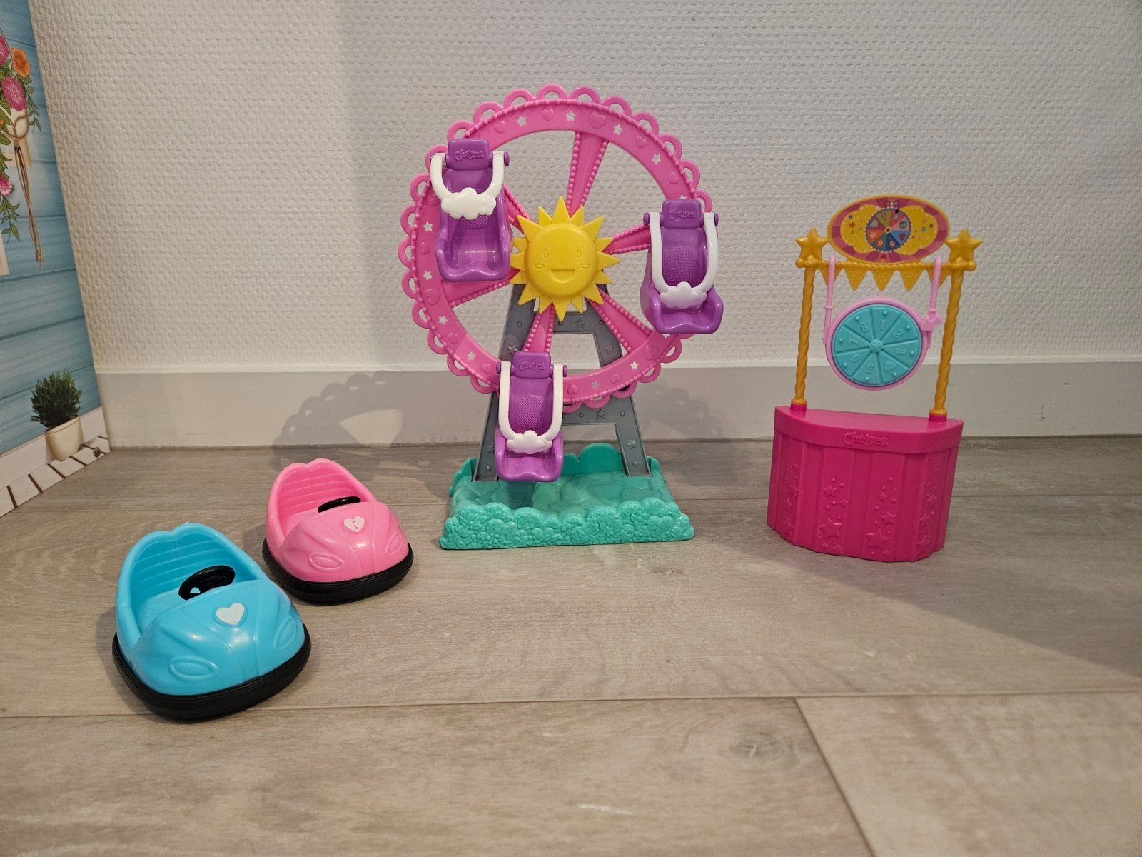 Barbie Pretpark Set met Reuzenrad en Botsauto's, Ophalen of Verzenden, Gebruikt, Meisje