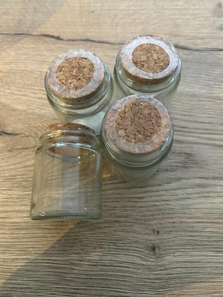 Ronde decoratie potjes, Huis en Inrichting, Woonaccessoires | Vazen, Ophalen, Gebruikt, Overige kleuren, Glas