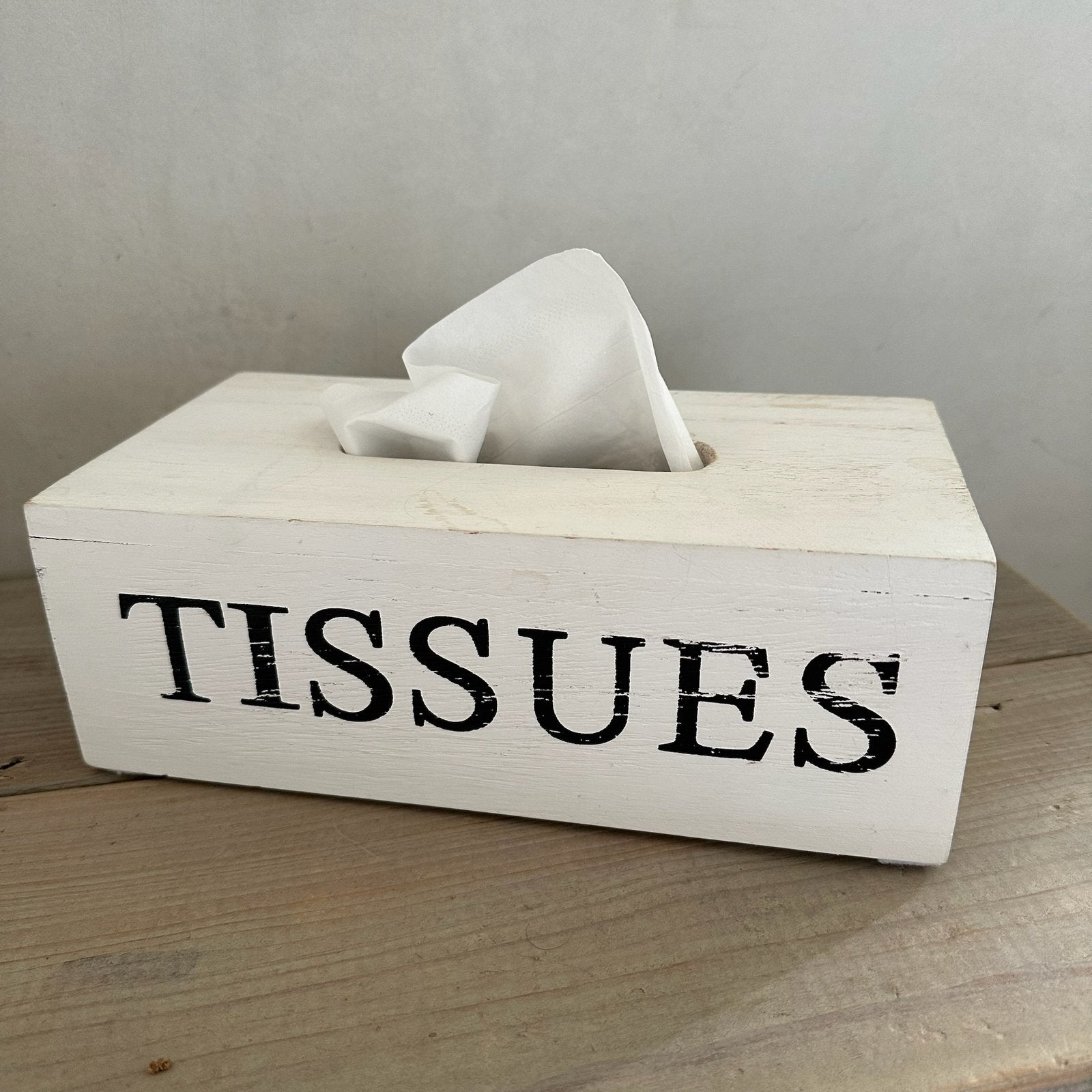 Tissues bewaarbox , Riverdale, wit, hout, zakdoeken box, Ophalen of Verzenden, Zo goed als nieuw, Wit