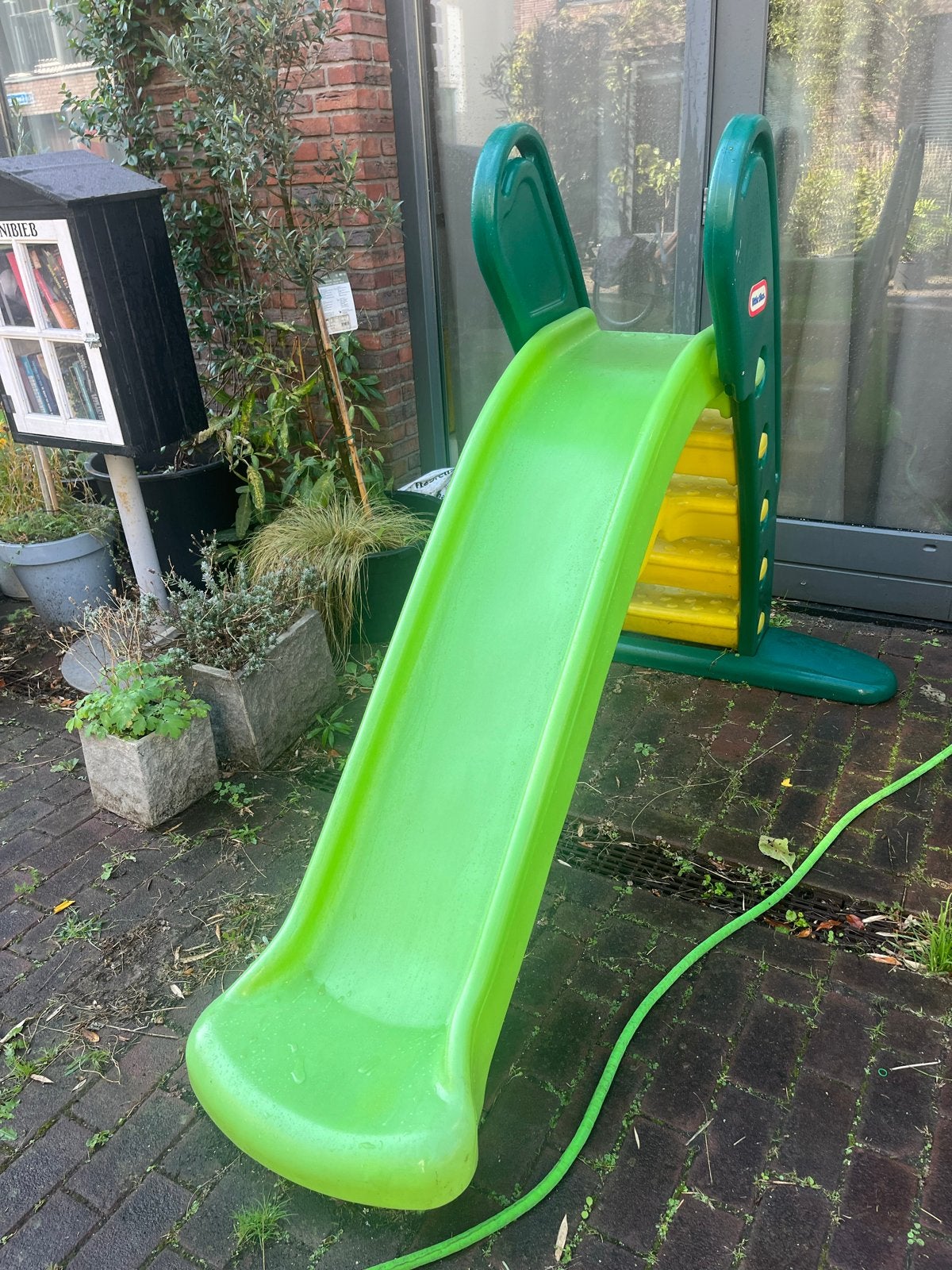 Grote Little Tikes Glijbaan Giant Green- Groen/Geel kids, Ophalen, Gebruikt