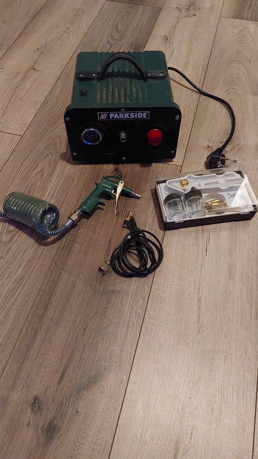 Parkside PABK 60 B2 Airbrush Compressor, Minder dan 25 liter, Ophalen, Zo goed als nieuw, Minder dan 200 liter/min