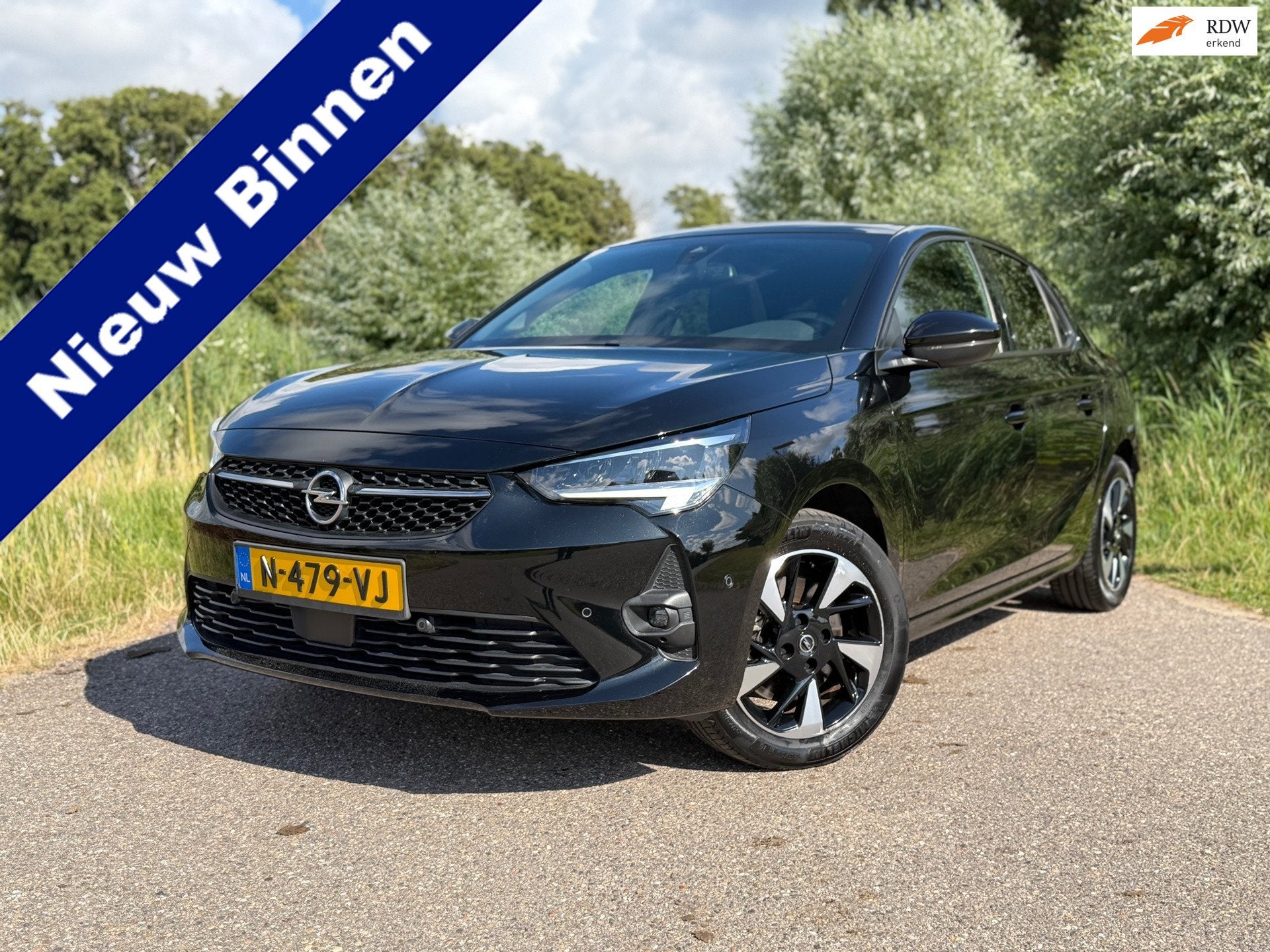 Opel Corsa-e GS Line 1 fase 50 kWh / Automaat / Navigatie /, 330 km, 136 pk, Gebruikt, Zwart