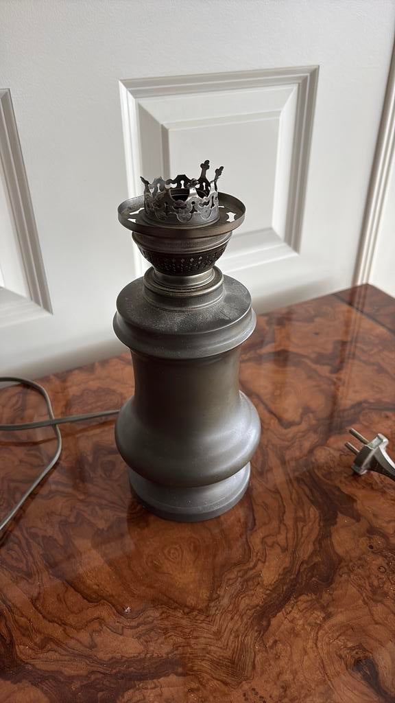 Tinnen lampenvoet, Antiek en Kunst, Ophalen of Verzenden