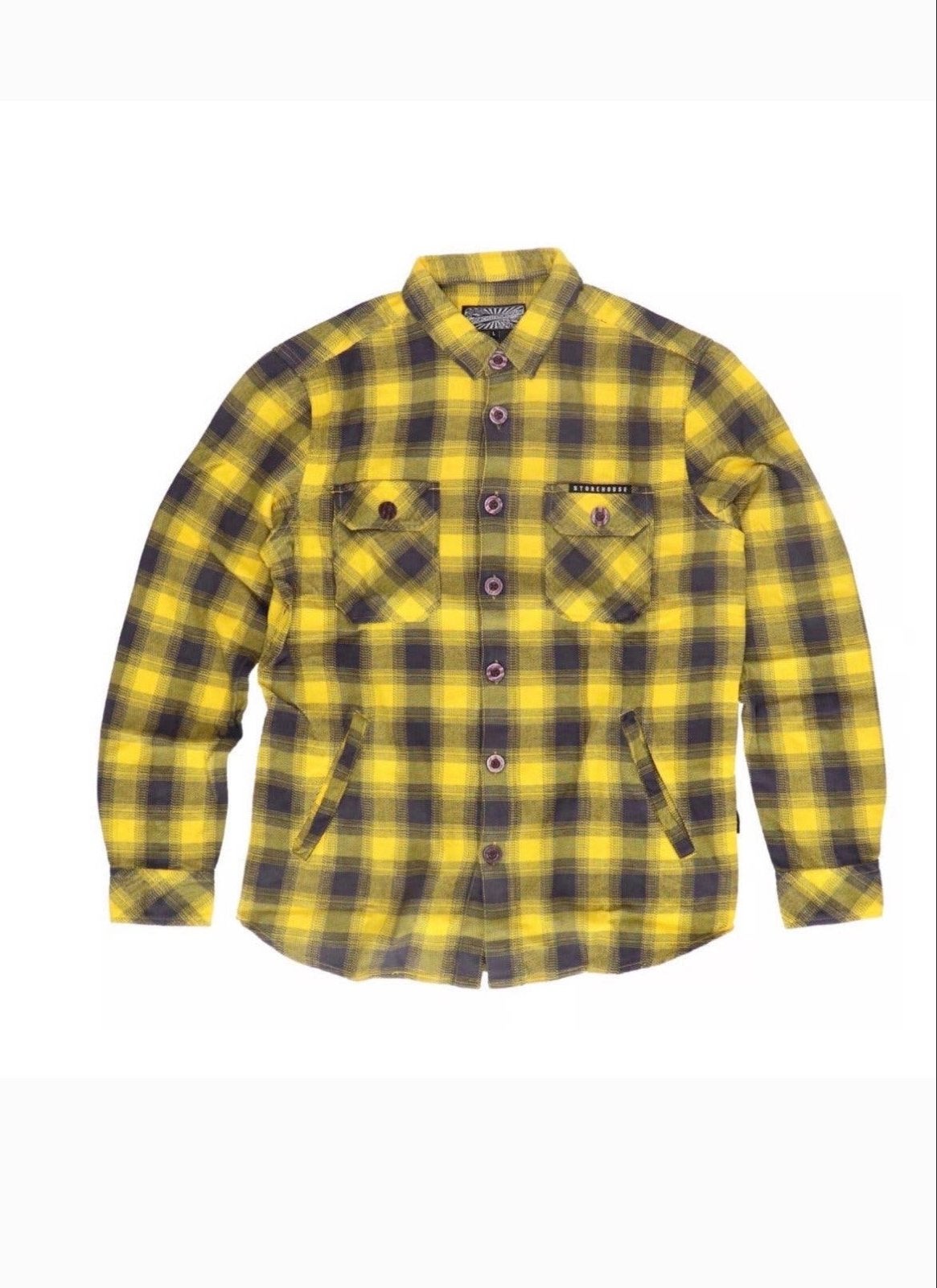 MCS Worker Flanellen Shirt - Geel/Zwart Geruit, 5541CL, Americanshop.dentheo@gmail.com, Geel, Nieuw