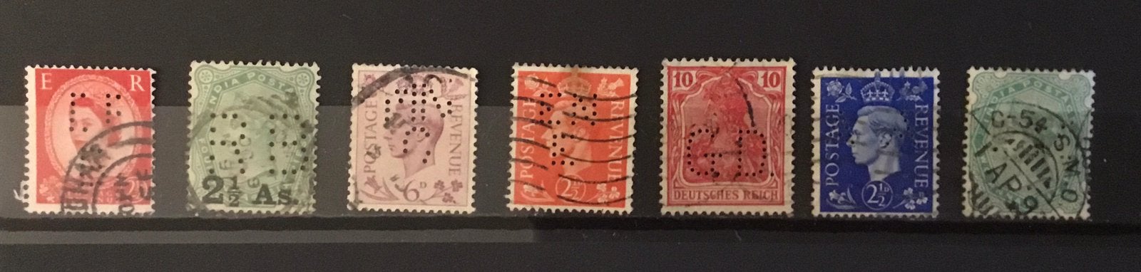 Perfins wereld. Kavel pw 1, Ophalen of Verzenden, Gestempeld, Centraal-Azië