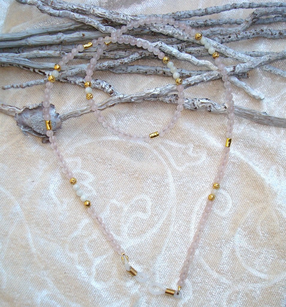 Brilketting van rozenkwarts, Info.adorabeads@gmail.com, Want 18 Hoogvliet, Adorabeads, Nieuw