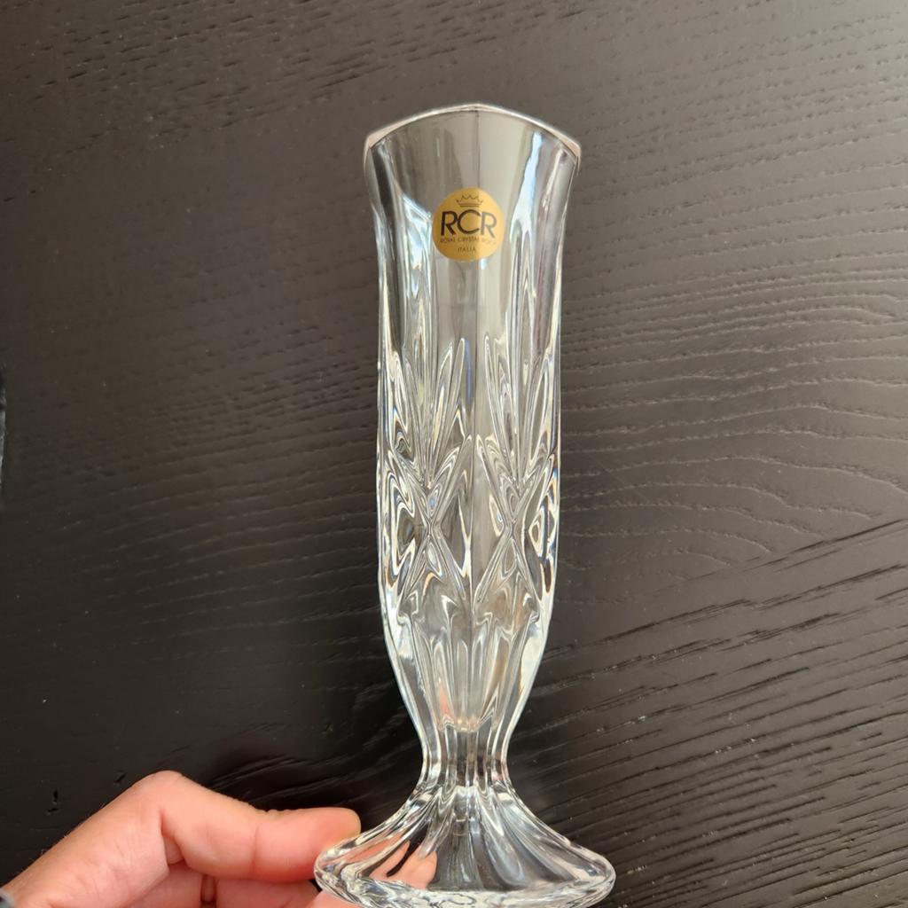 Vintage RCR Royal Crystal Rock kristallen vaasje (Italië), Ophalen, Zo goed als nieuw, Overige typen