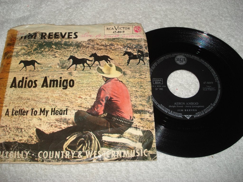 Jim Reeves   Adios Amigo  Dtslnd      Orgineel, Fotohoes, Ophalen of Verzenden, Gebruikt, Country en Western