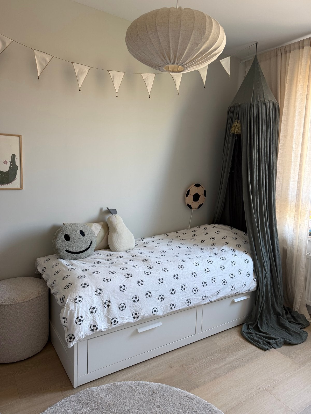 IKEA BRIMNES Bedbank met 2 lades, 80x200 cm, uitschuifbaar, Ophalen, Eenpersoons, Wit, 80 cm