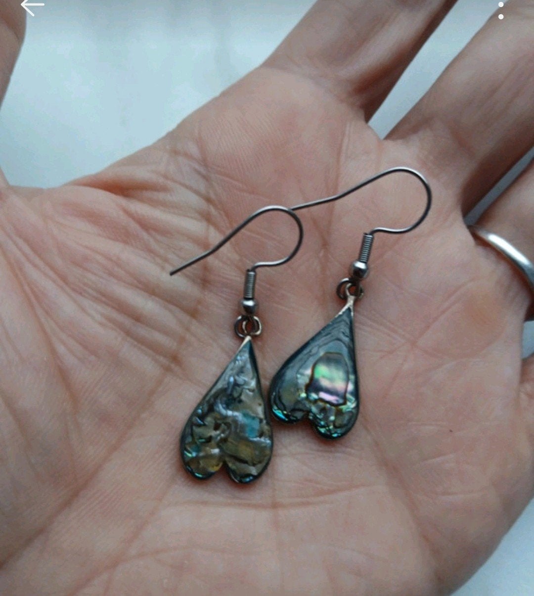 Vintage oorbellen Abalone ( Alpaca Mexico), Ophalen of Verzenden, Overige materialen