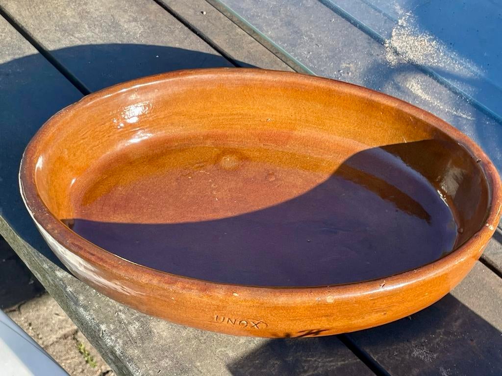 Vintage Aardewerk UNOX Ovenschaal - Uniek Verhaal, Antiek en Kunst, Antiek | Keramiek en Aardewerk, Ophalen of Verzenden