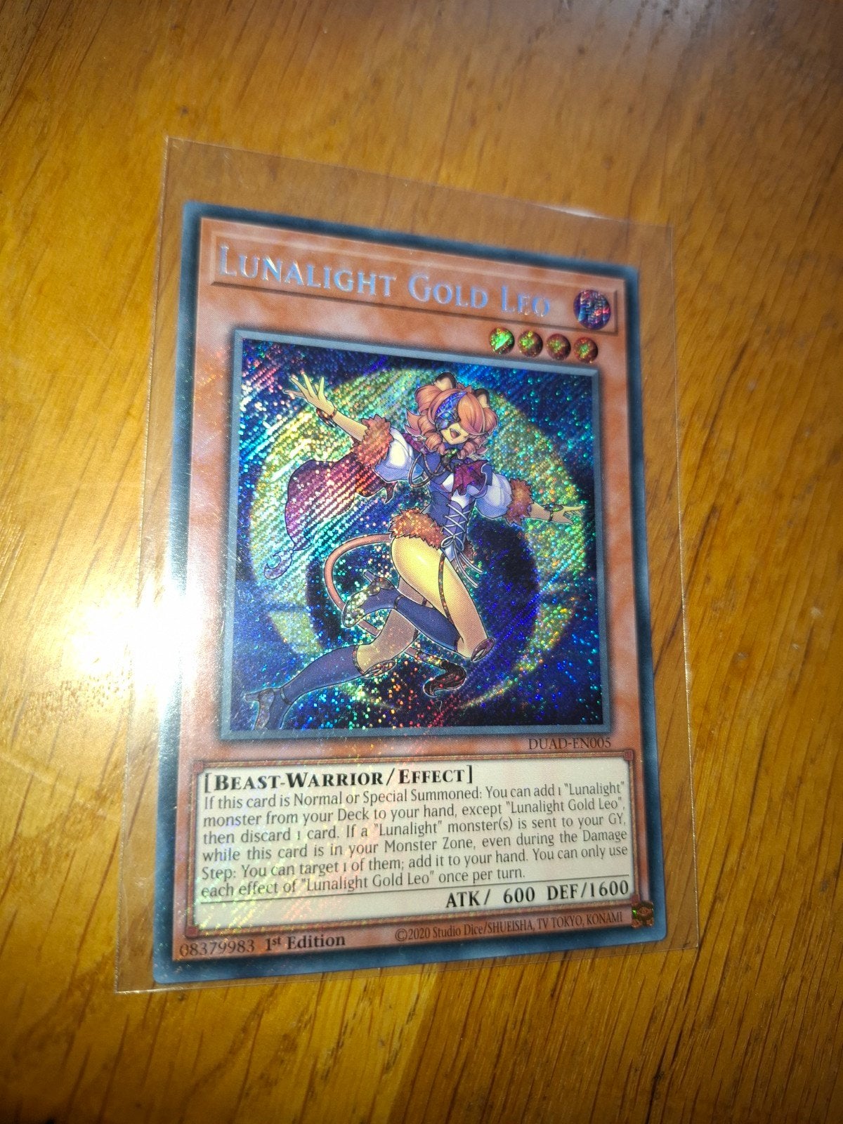 Yu-Gi-Oh! Lunalight Gold Leo DUAD Secret Rare 1st Edit NM, Ophalen of Verzenden, Nieuw, Losse kaart, Foil