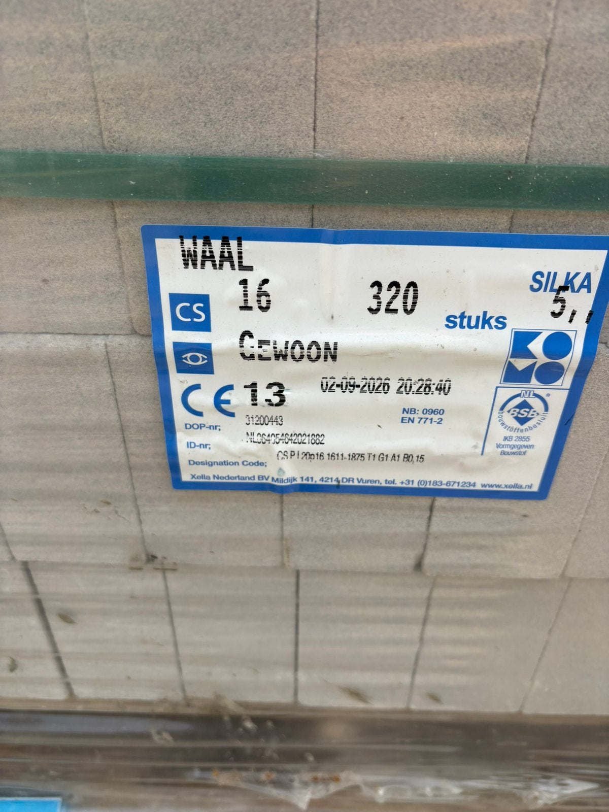 Kalkzandstenen nieuw 3 pallets nieuw, Ophalen, Nieuw, Kalkzandstenen