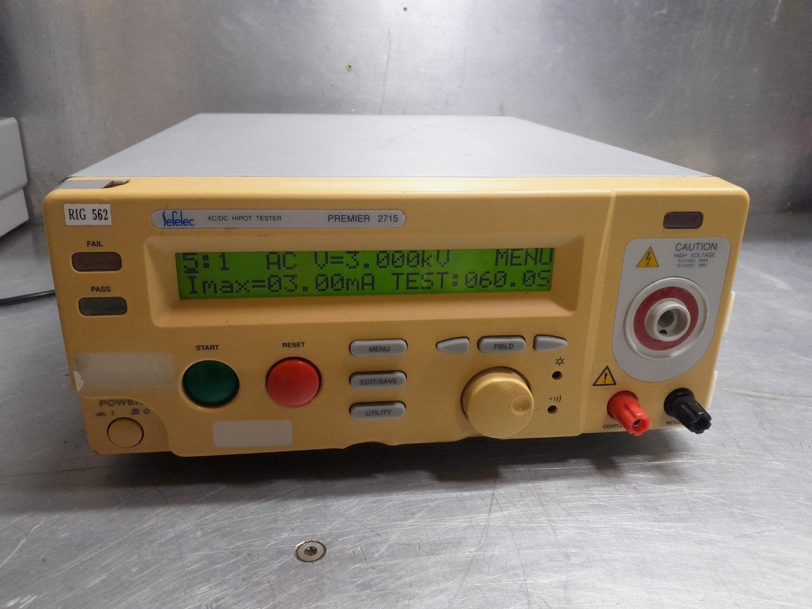 Sefelec PREMIER 2725 AC HIPOT INSULATION TESTER Meetapparaat, Ophalen of Verzenden