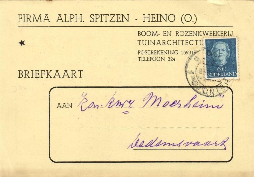 Firma Alph. Spitzen - Heino [O.] - briefkaart, Ophalen of Verzenden, Briefkaart