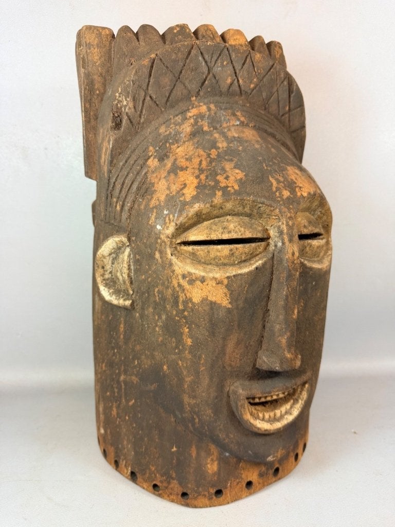 260935 Groot zwaar Afrikaans oud Igala helm mask - Nigeria., Ophalen of Verzenden