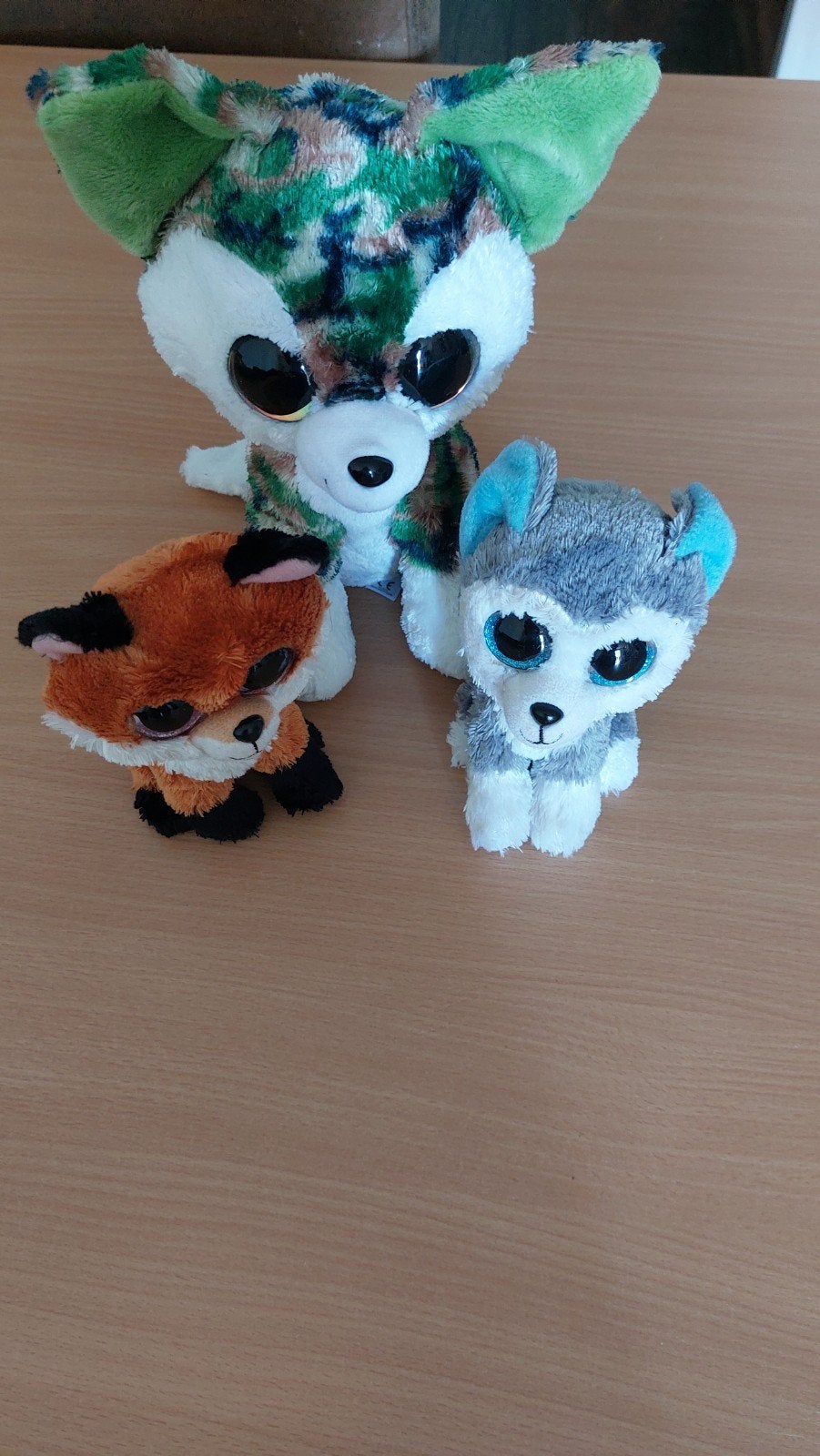 Leuke knuffels: vos, husky en camouflage vos, Kinderen en Baby's, Speelgoed | Knuffels en Pluche, Ophalen, Oranje, Hond, Zo goed als nieuw