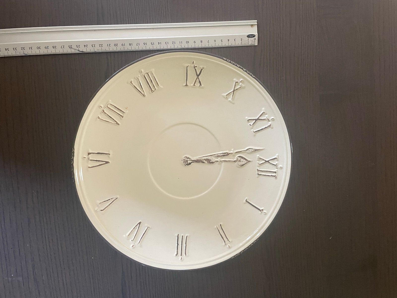 Decoratieve (wand)bord in de klokvorm met Romeinse cijfers, Ophalen, Wit, Analoog, Overige merken