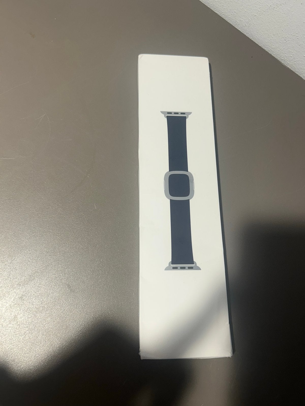 Apple Modern Buckle Apple Watch band - Inkt - Maat L, Leer, Polshorloge, Zo goed als nieuw, Ophalen