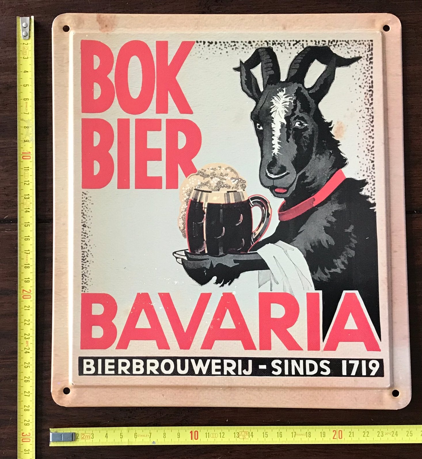 Oude BLOKBIER  BAVARIA Reclame Bord, Verzamelen, Ophalen of Verzenden, Zo goed als nieuw, Reclamebord