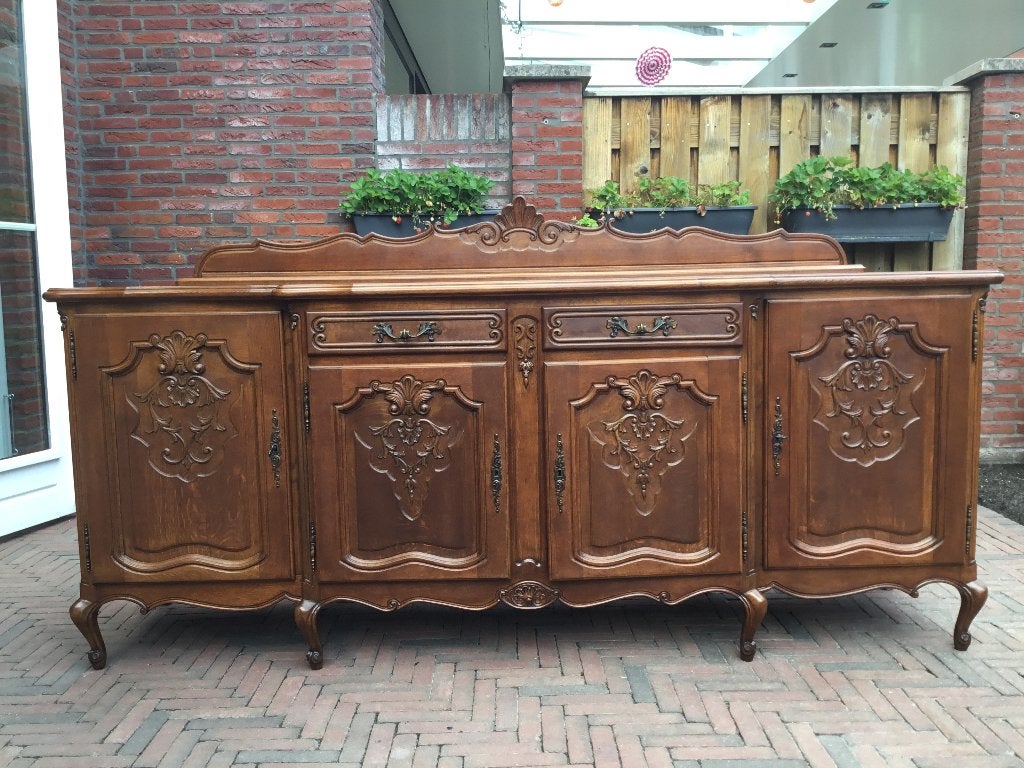 Queen Ann Baroque style dressoir, Ophalen, Gebruikt, Eikenhout, Met lade(s)
