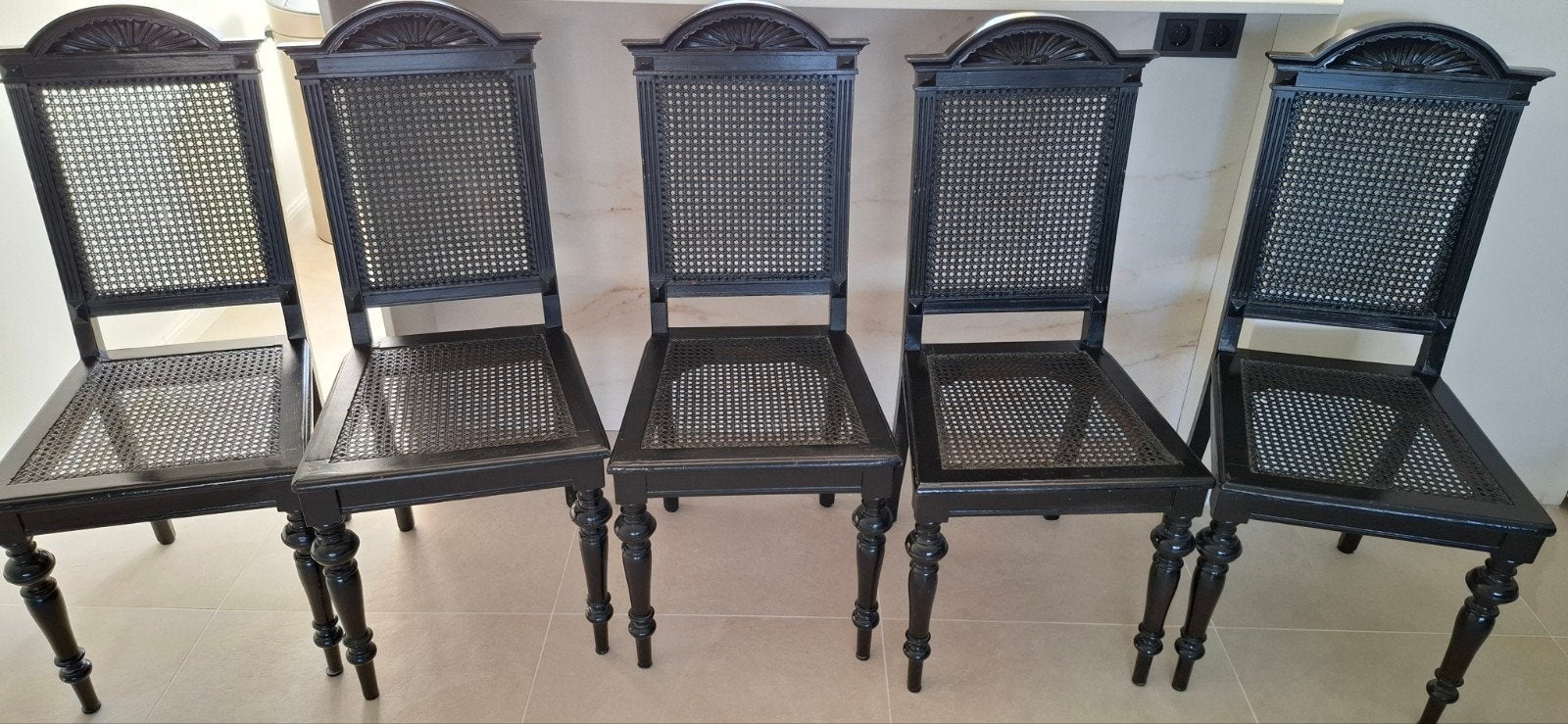 Antieke stoelen, Ophalen of Verzenden, Gebruikt, Zwart, Vijf, Zes of meer stoelen