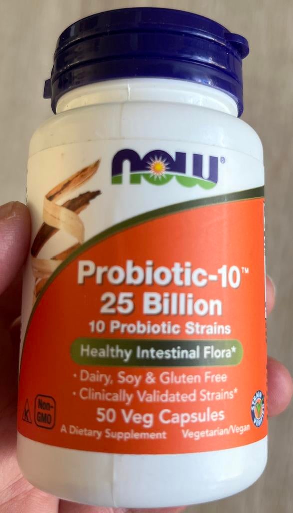 NOW Probiotic-10 25 Billion - 50 Veg Capsules, Ophalen of Verzenden, Nieuw, Poeder of Drank